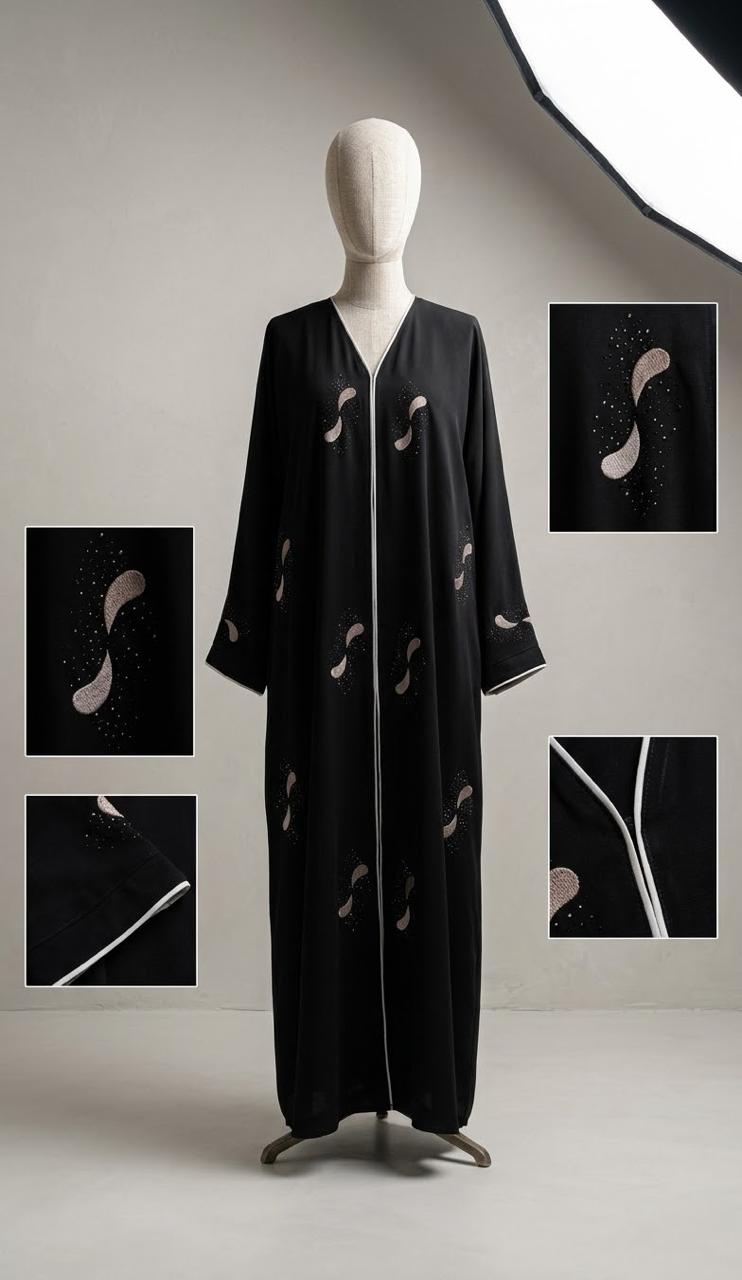 Black Paisley Abaya