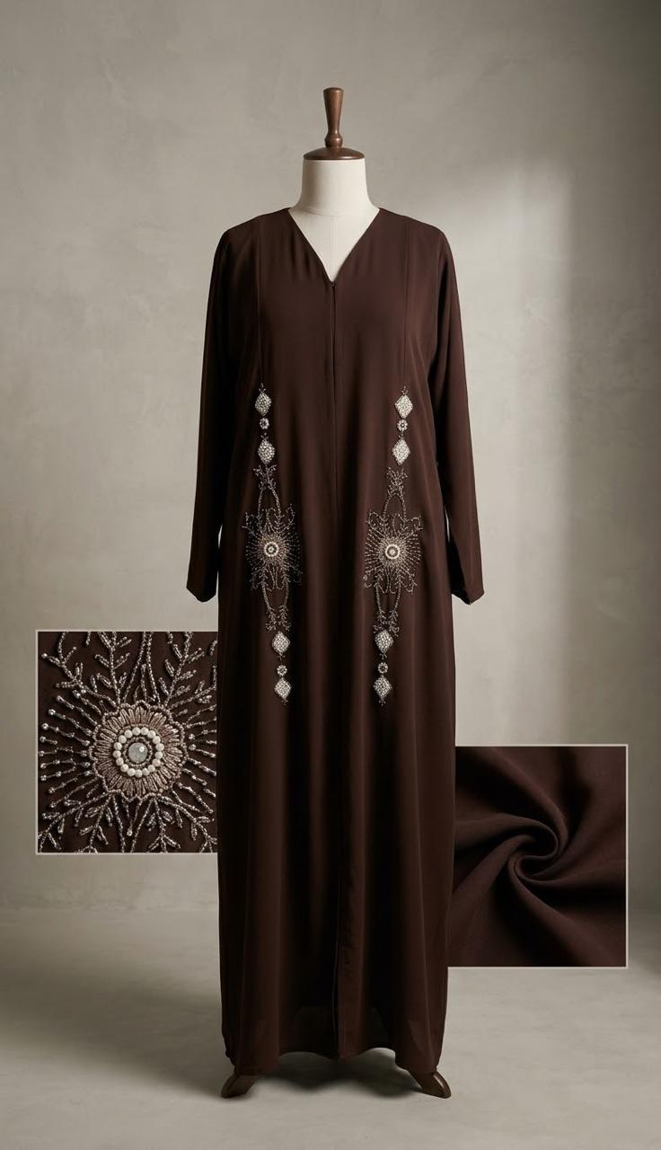 Brown Medallion Abaya
