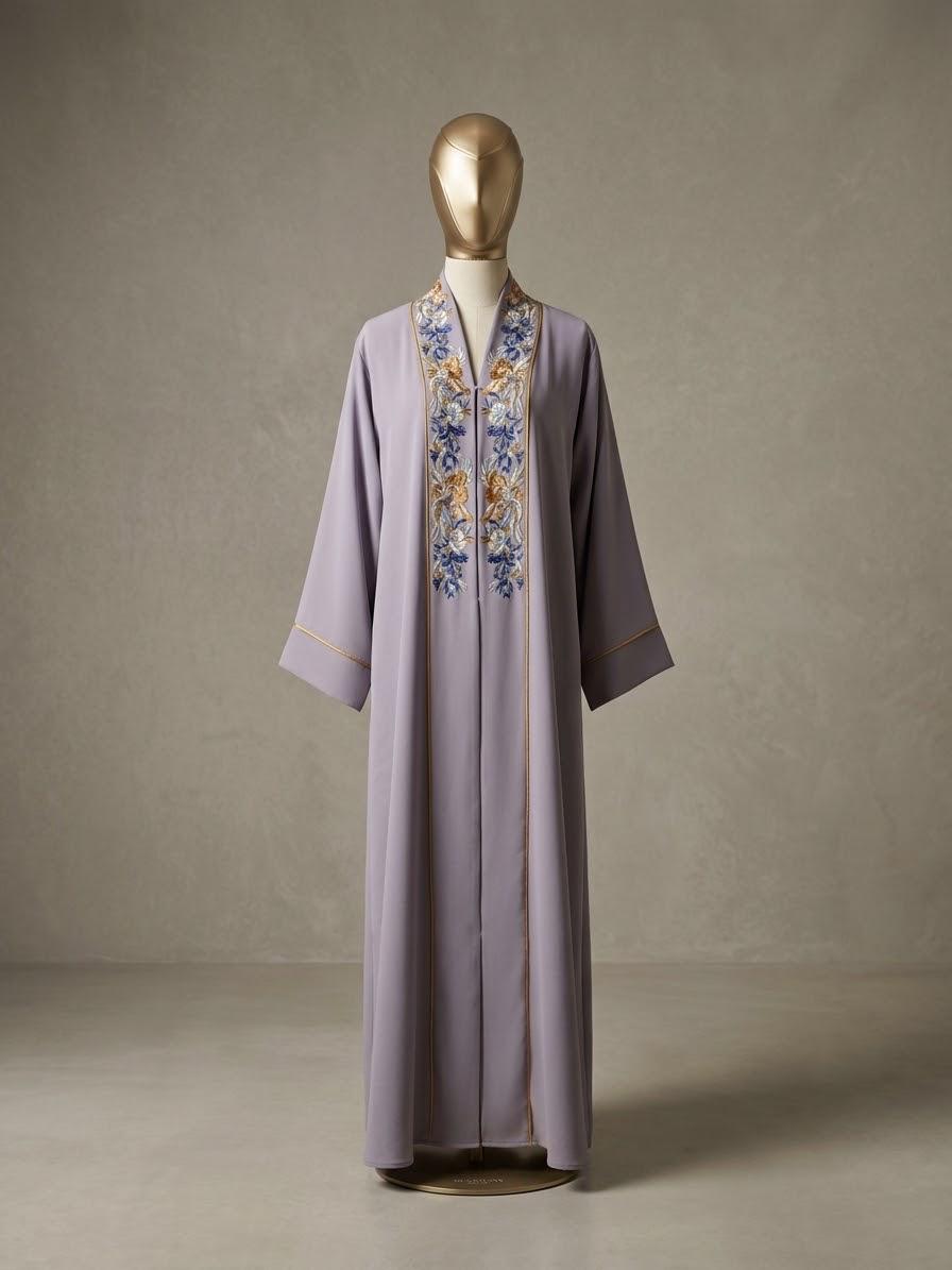 Lavender Embroidered Abaya