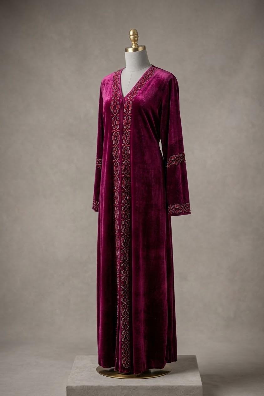 Magenta Velvet Kaftan
